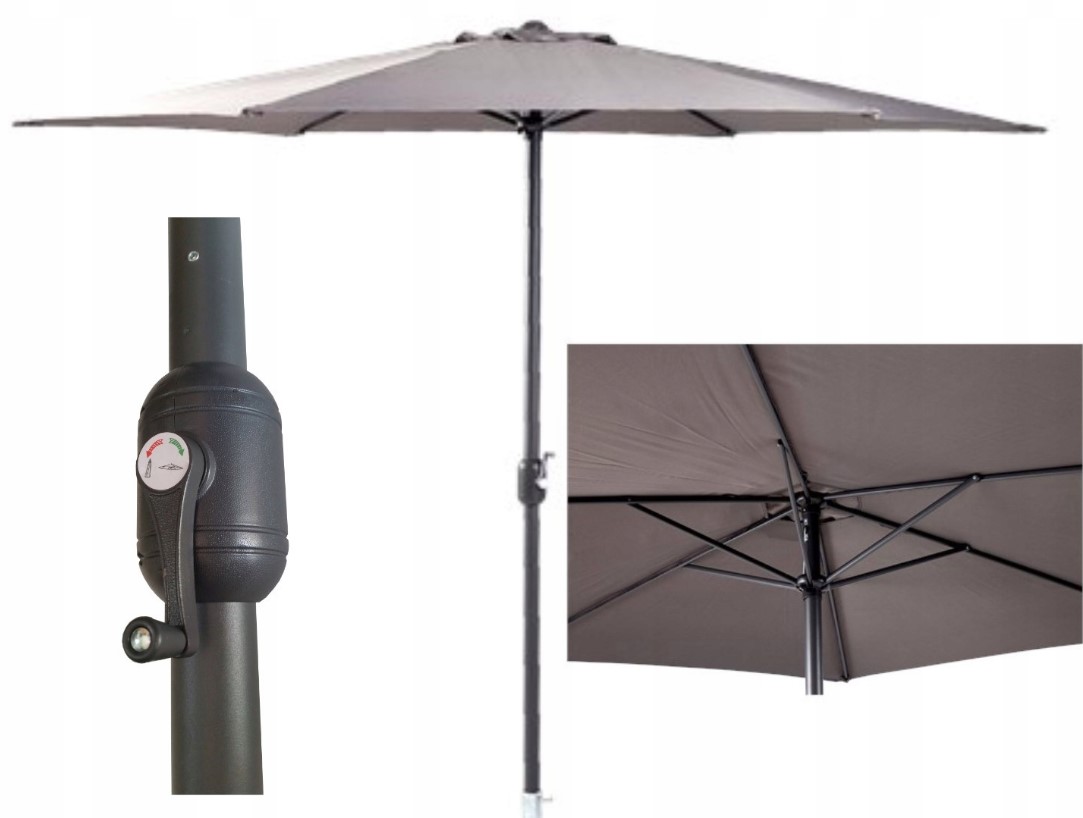 

Parasol Ogrodowy z Mechanizmem Obrotowym Szary 3M