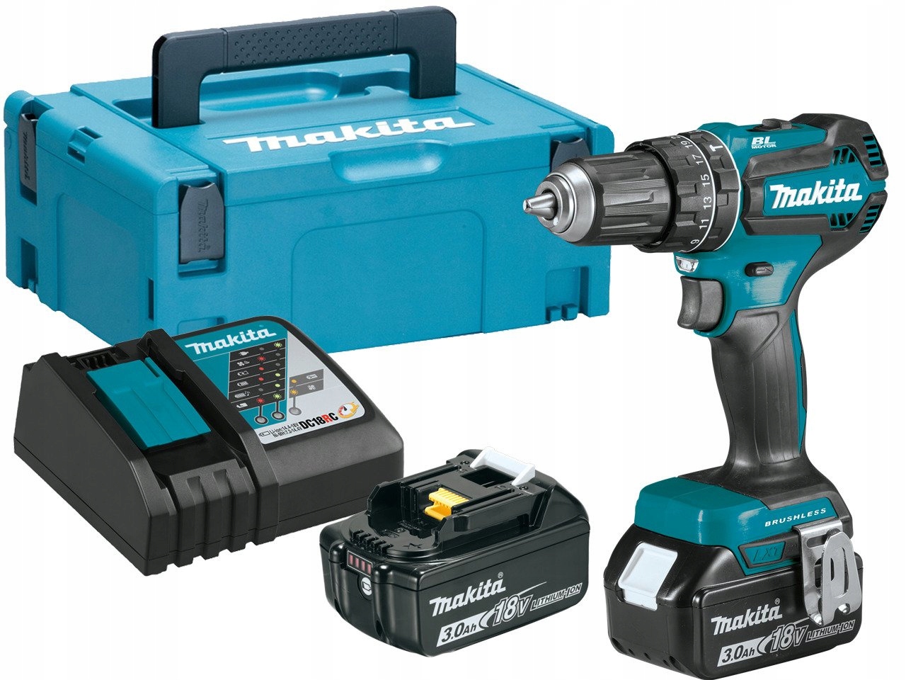 Makita Akumulatorowa wiertarko-wkrętarka 18V 50Nm 2x3Ah DHP485RFJ Makita Pl