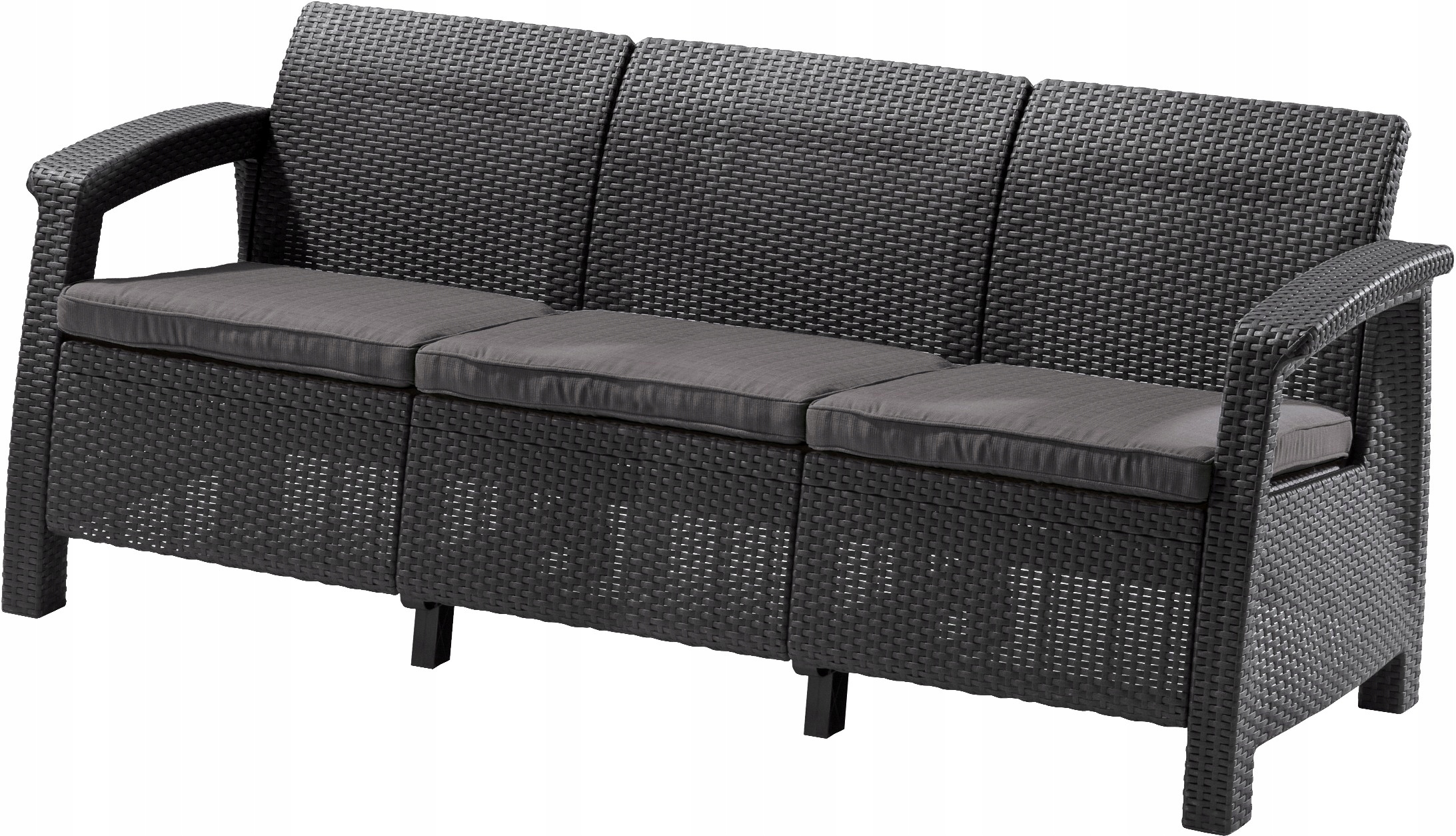 

Sofa Ogrodowa 3 Osobowa Rattan Corfu Grafit Keter