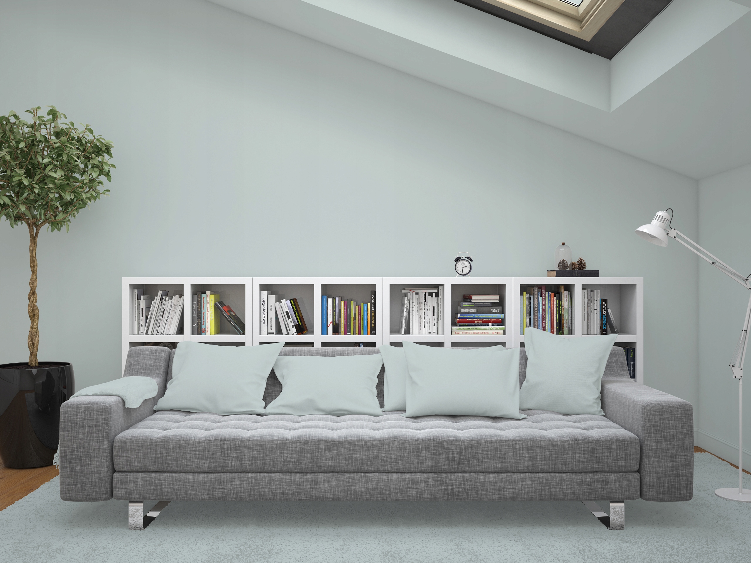 FARBA LATEKSOWA BIEL ZŁAMANA W TURKUSOWY KOLOR BIAŁY ODCIEŃ TURKUSOWY 2L Wielkość opakowania 2 l