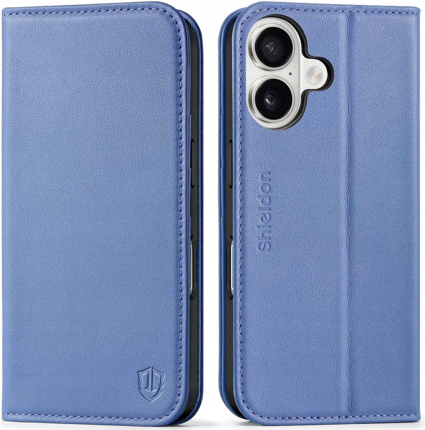 Pouzdro Shieldon pro iPhone 16 6,1 Kůže Pravé pouzdro peněženka Levandulová