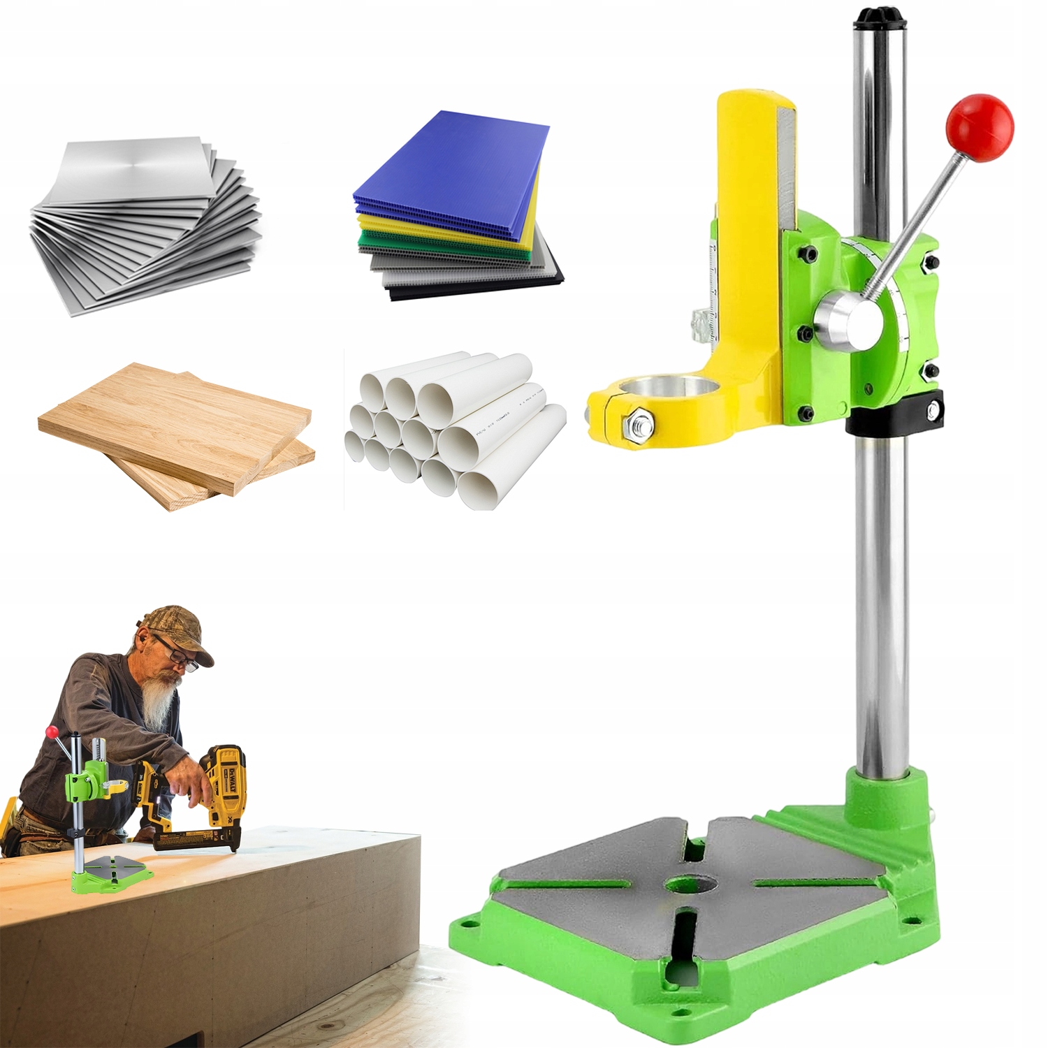 Stativ Pro Vrtačku Stojan Otočný Držák 90° Přesný 60 MM