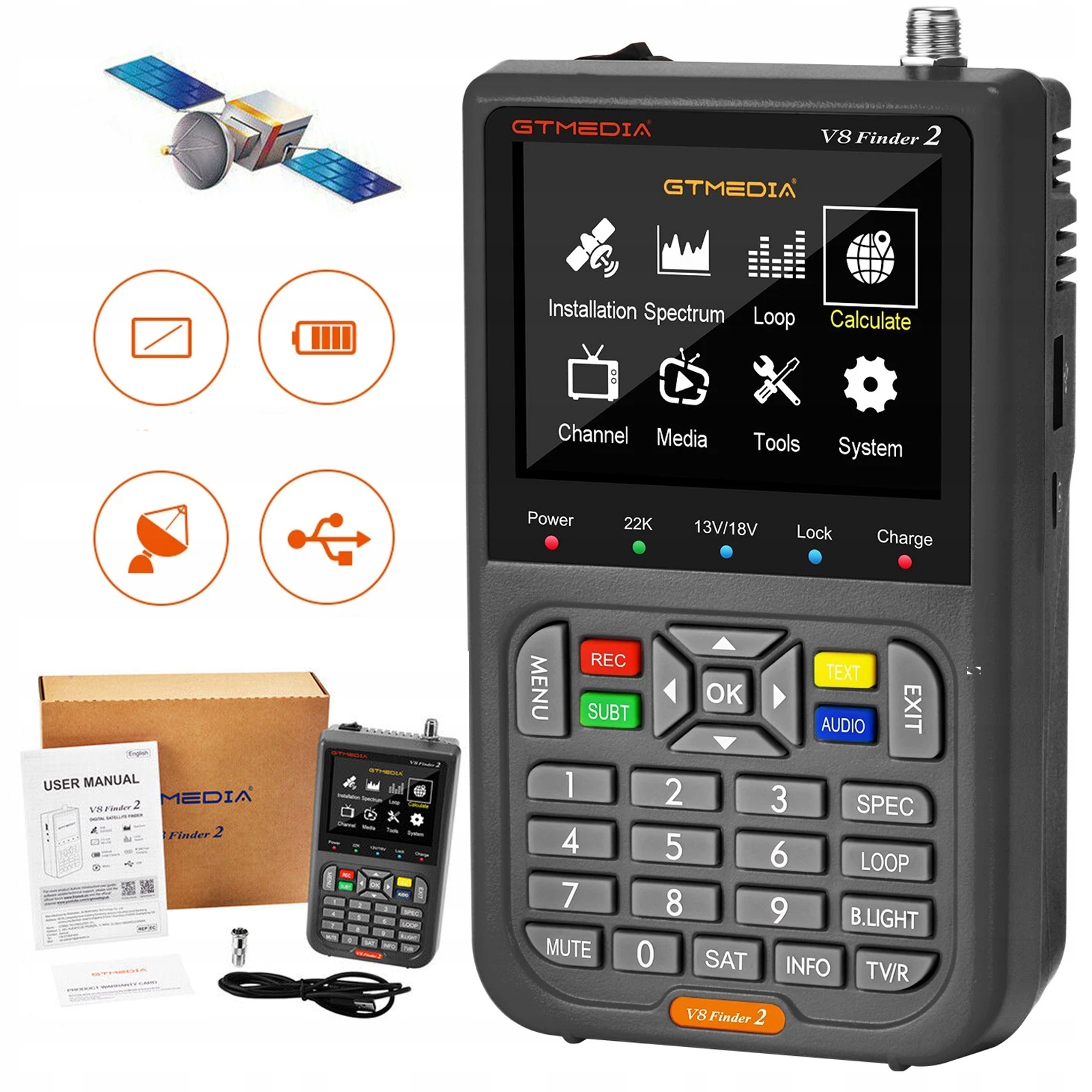 

Miernik Wyszukiwania Sygnału LCD DVB-S2X H.264 Hd