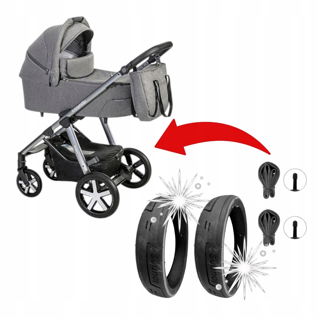 Zestaw zamienników: opony odblaskowe i dętki Baby Design 295x52-229