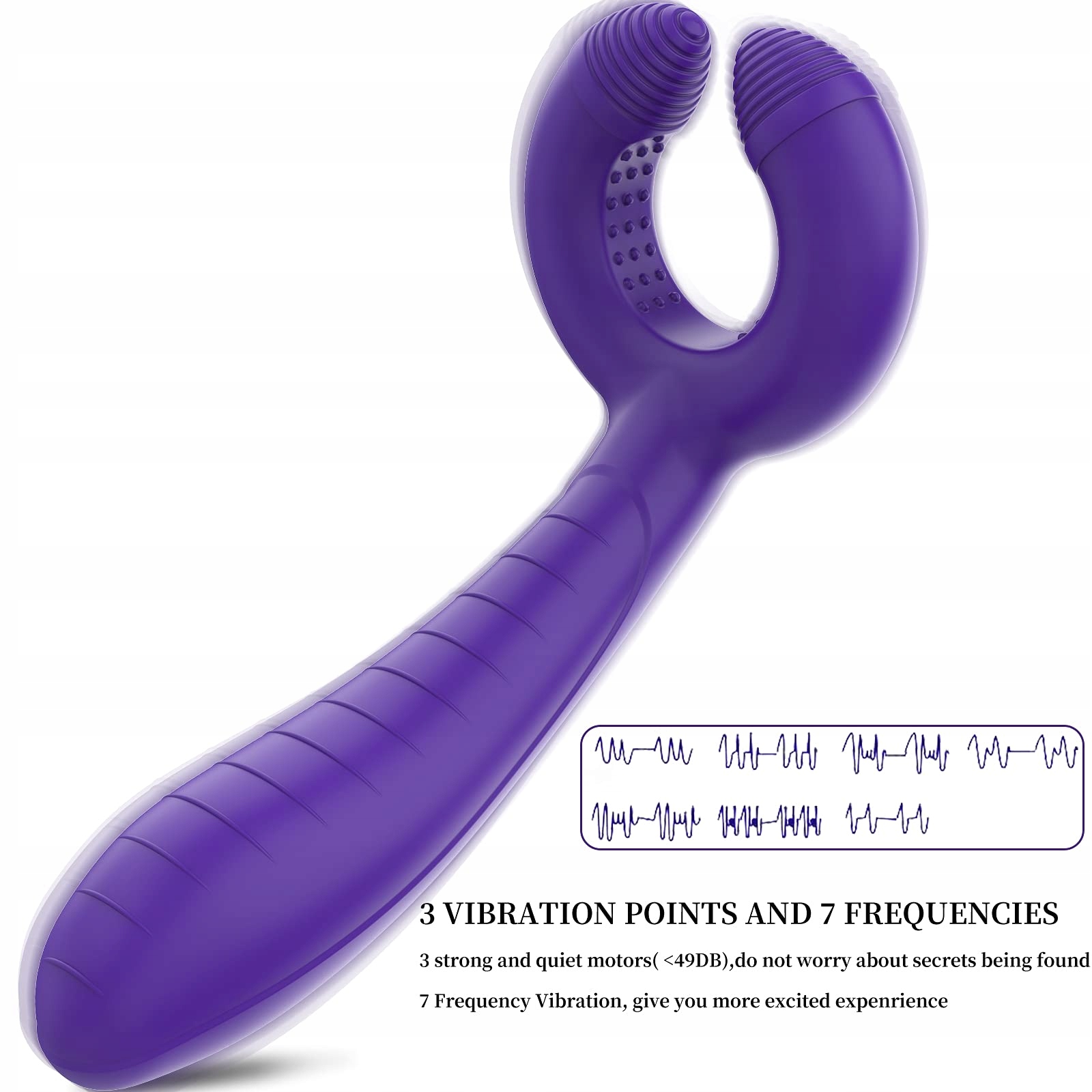 ENLOVE Silikonowy Wibrator 3w1 7 Trybów Klitoris G-punkt Anal Prostata — miniatura 3