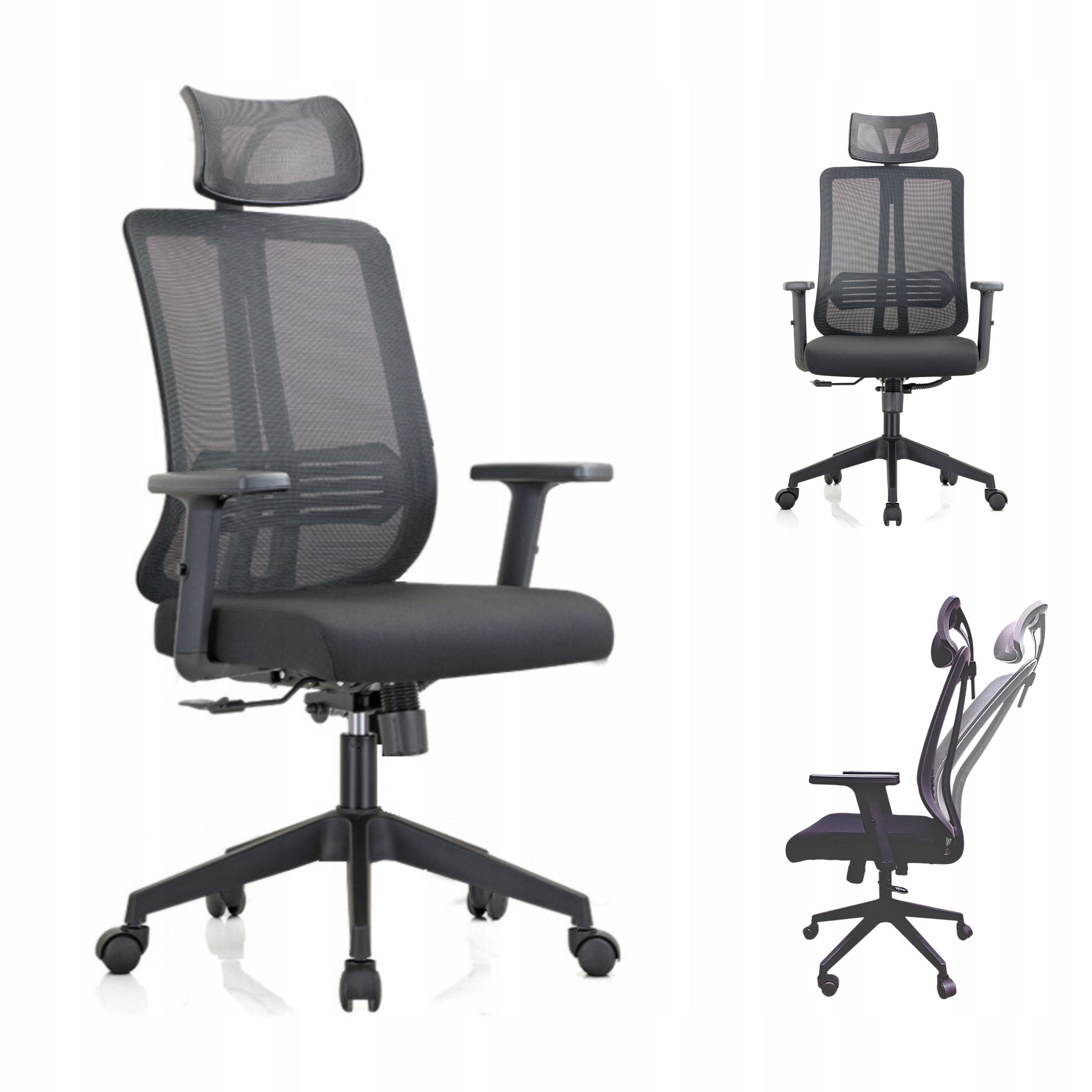 Fotel Workrest ergonomiczny biurowy obrotowy regulowany tilt czarny K25