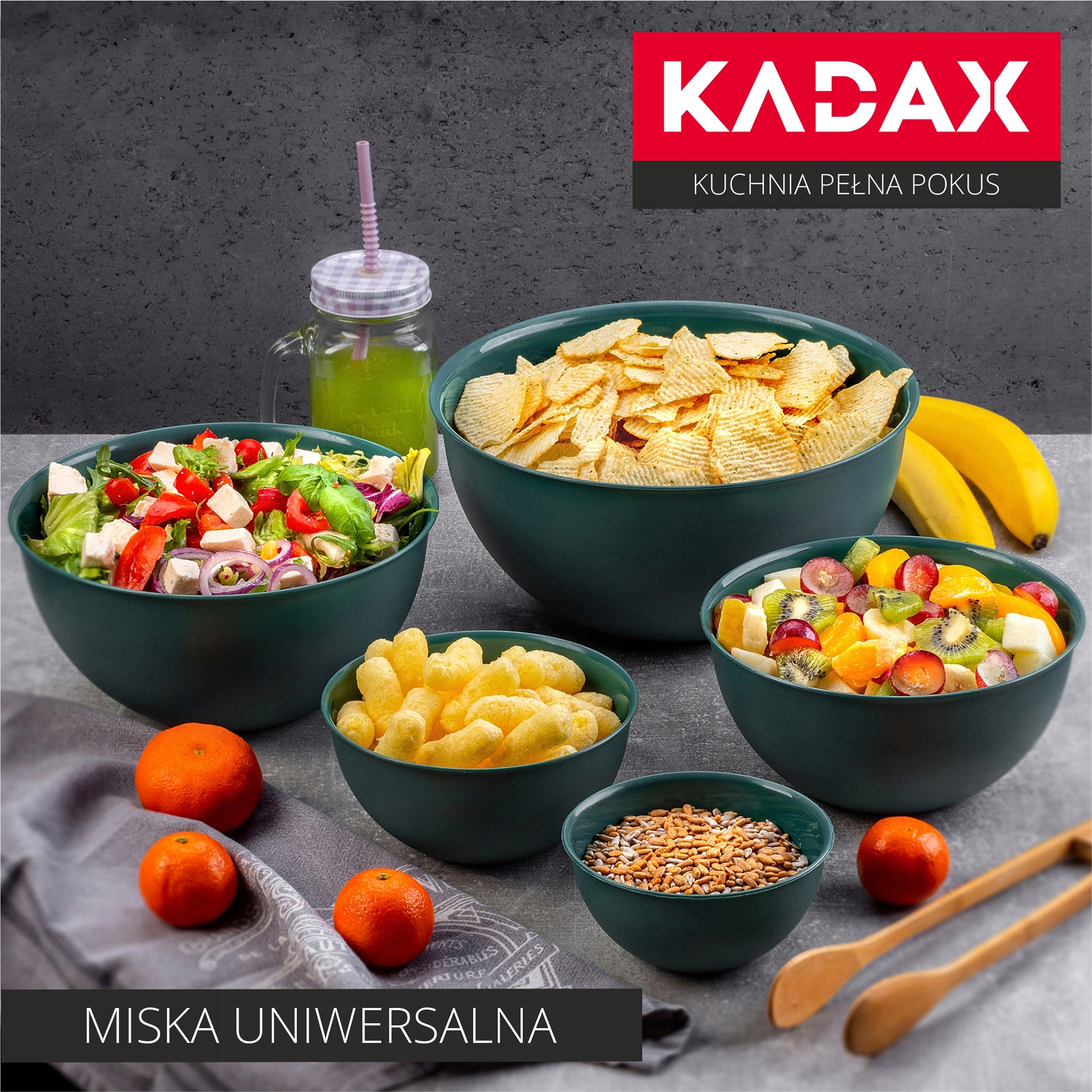 MISKA KUCHENNA PLASTIKOWA DO SAŁATEK 3 L ZIELONA Marka Kadax