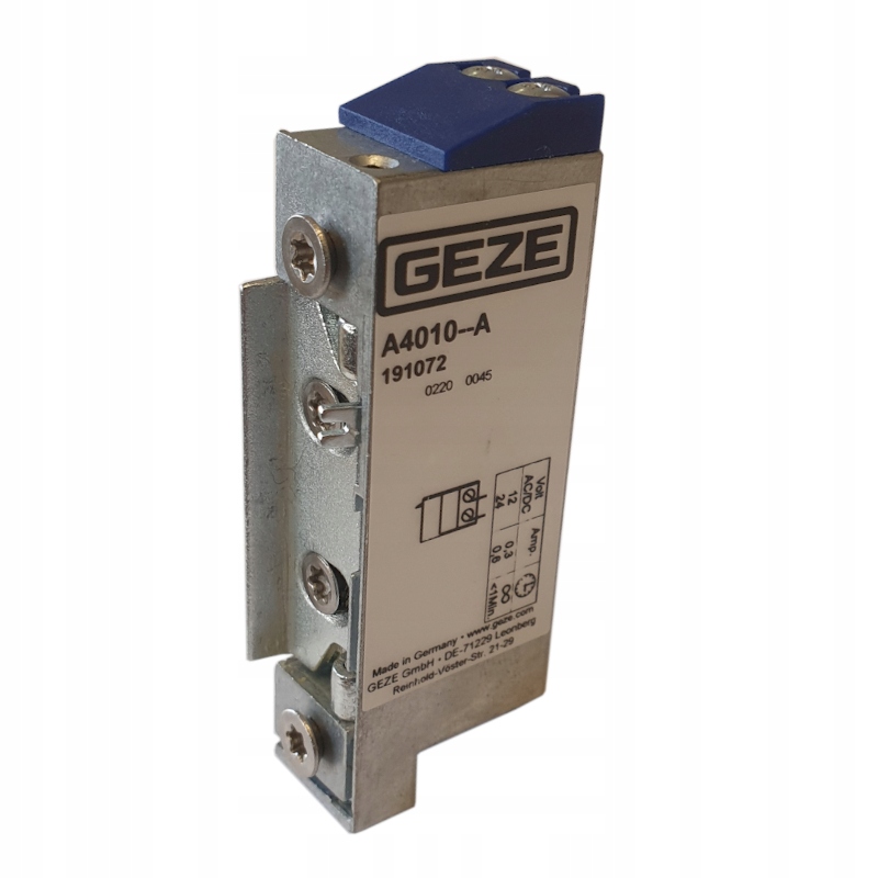 Geze elektrozaczep A4010--A 2POL awers 12-24V Ac/dc