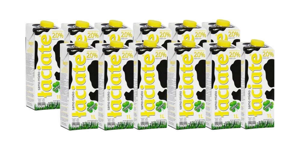 Levně Kravské mléko Łaciate 1L, sada 12 kusů