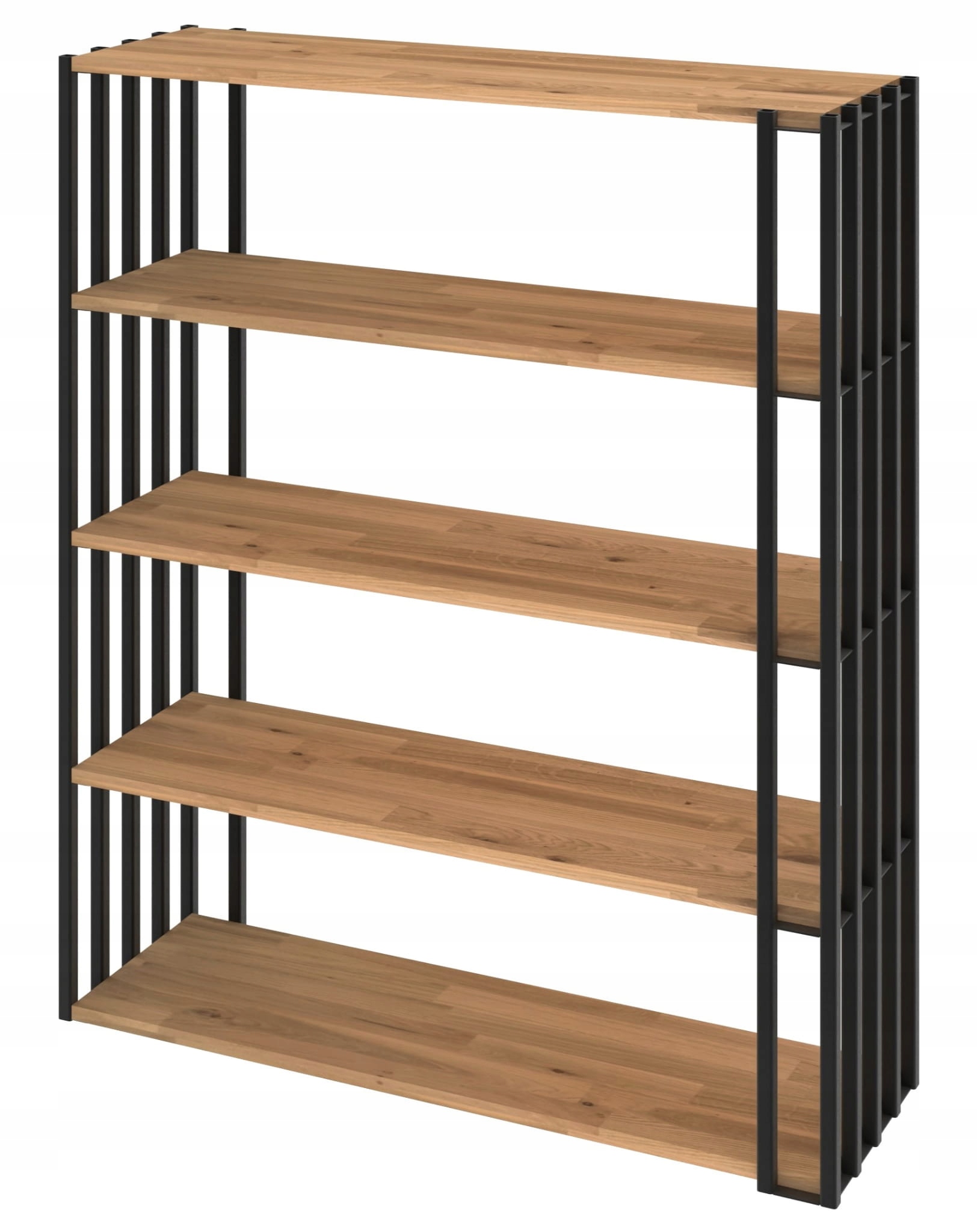 Regál z kovu a dubového dřeva Malaga Loft 122x144x30 cm D5