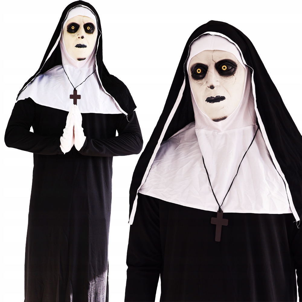 Kostým Jeptiška Převlek The Nun Maska Habit Kostým Halloween vel. L