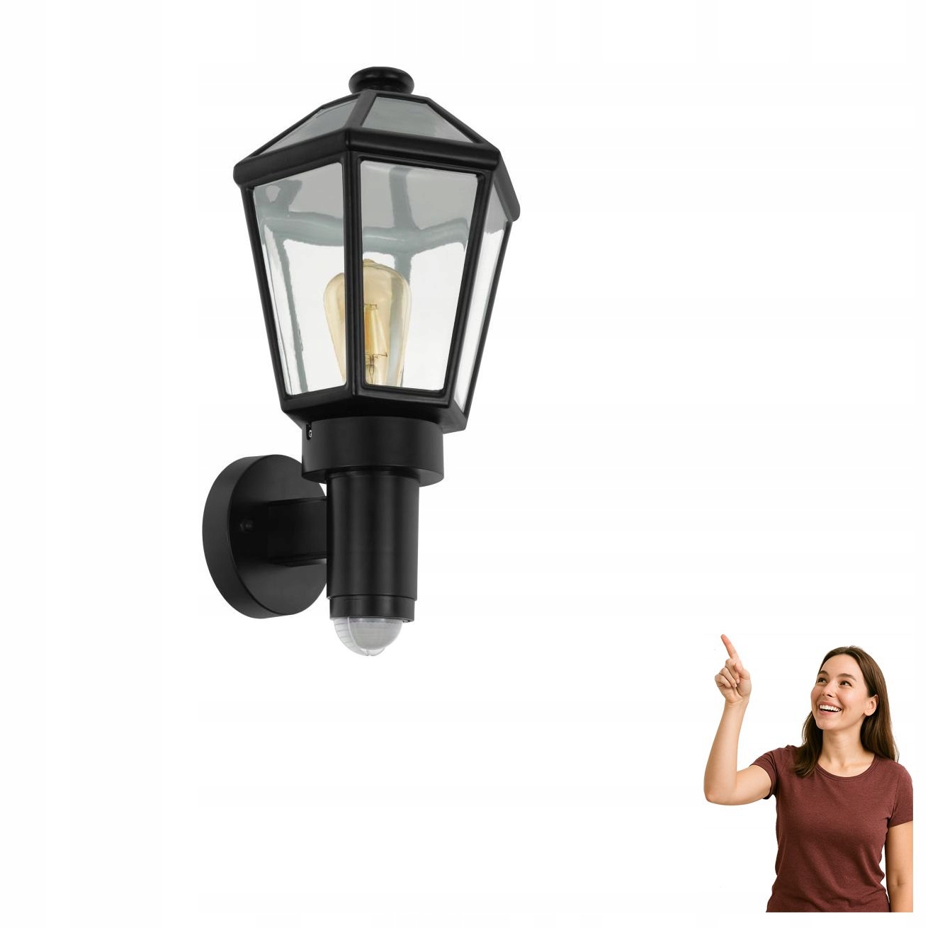 Venkovní nástěnné svítidlo se senzorem Monselice 97257 Eglo