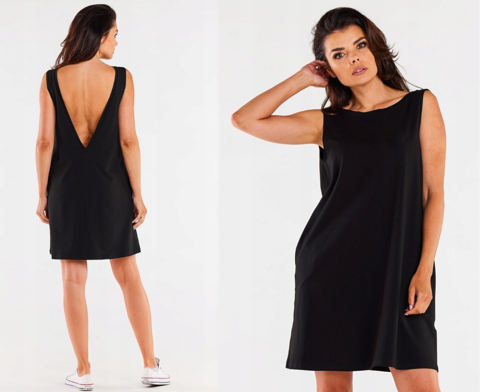 Letní jednoduché šaty s odhalenými zády z bavlny L/XL