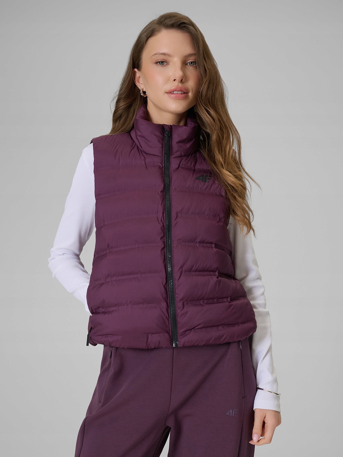 4F Vesta Fialový Cropped Zateplený S