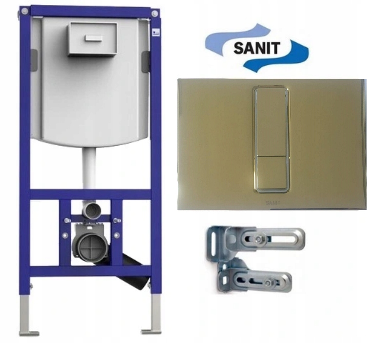 

Sanit Stelaż ramka Wc złoto złoty Gold przycisk