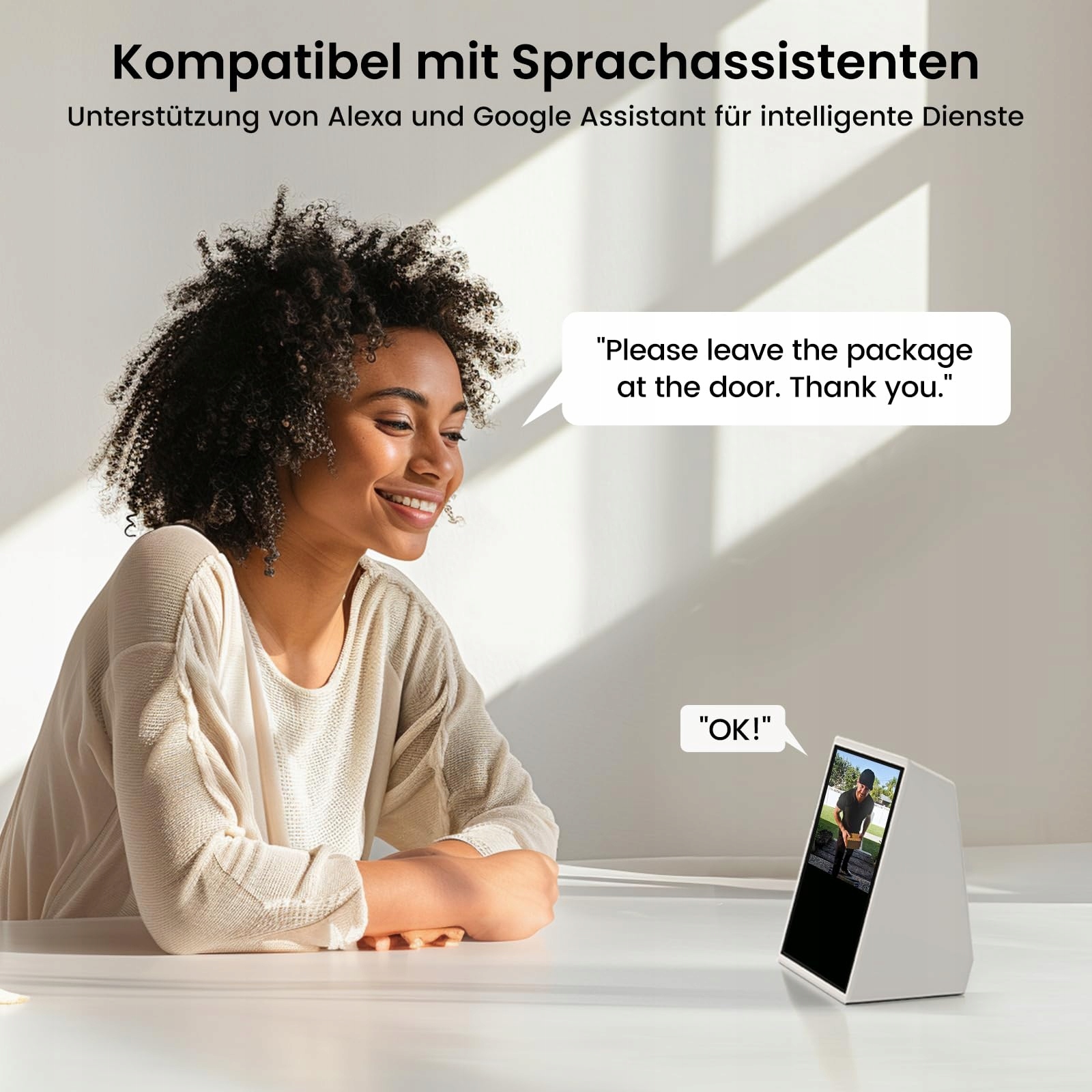 AOSU Wideodomofon 2K HD Bezprzewodowy Kamera 170° PIR Alexa WiFi 2W Audio — miniatura 7