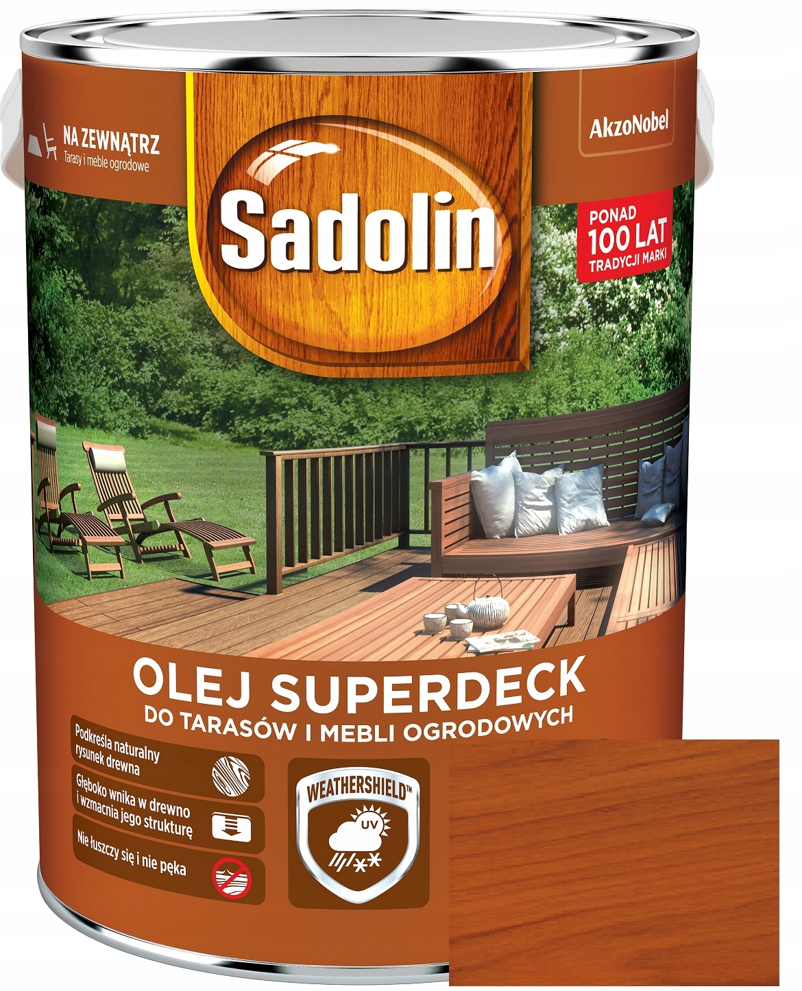 Sadolin Olej Superdeck Na Dřevo Teras Zahradního Nábytku Mahagon 5 L