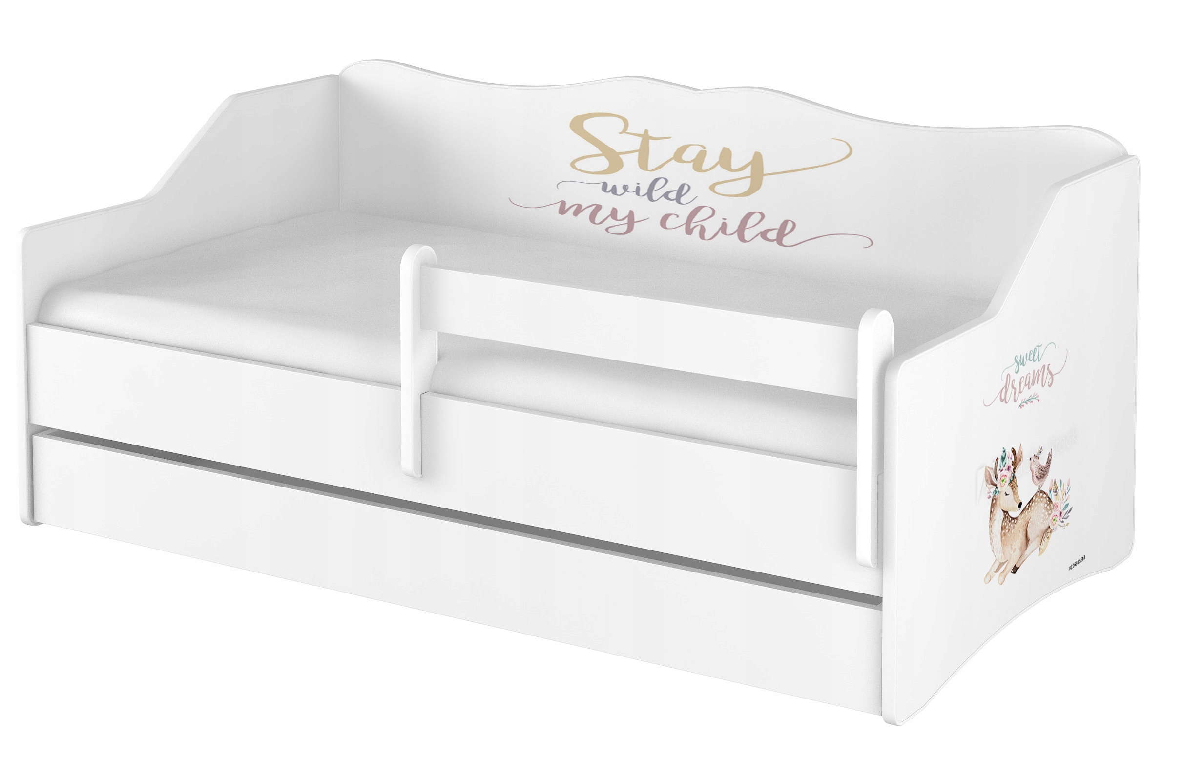 Łóżko dziecięce dla dziecka LULU 160x80 szuflada materac 10cm WZORY Szerokość produktu 87 cm