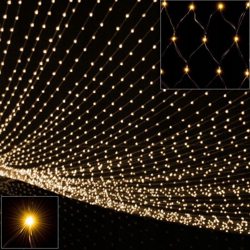 

Lampki Kurtyna Swiąteczne Sieć 100 Led Biały