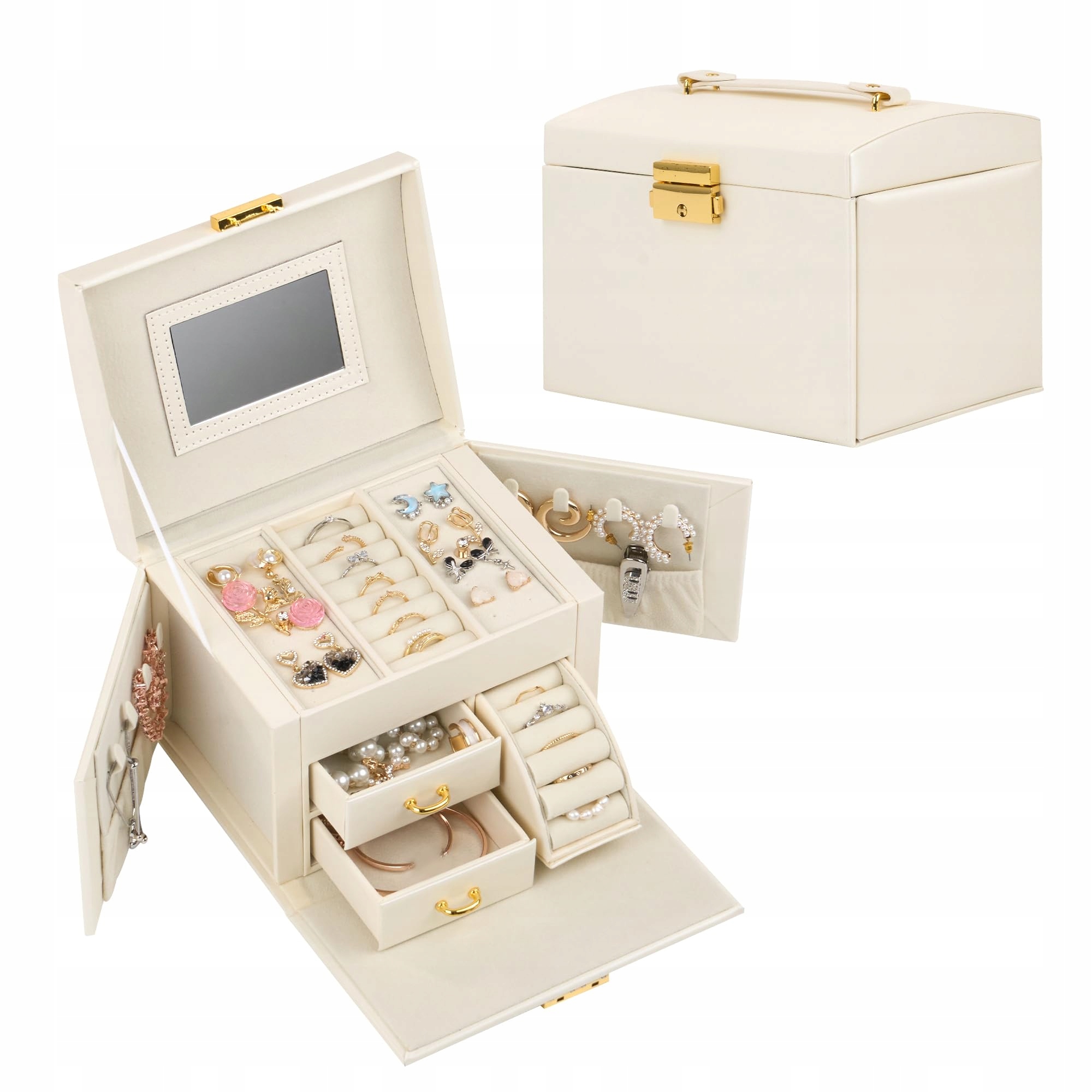 Šperkovnice Na Bižuterii prsteny náušnice Zrcátko 2 Zásuvky