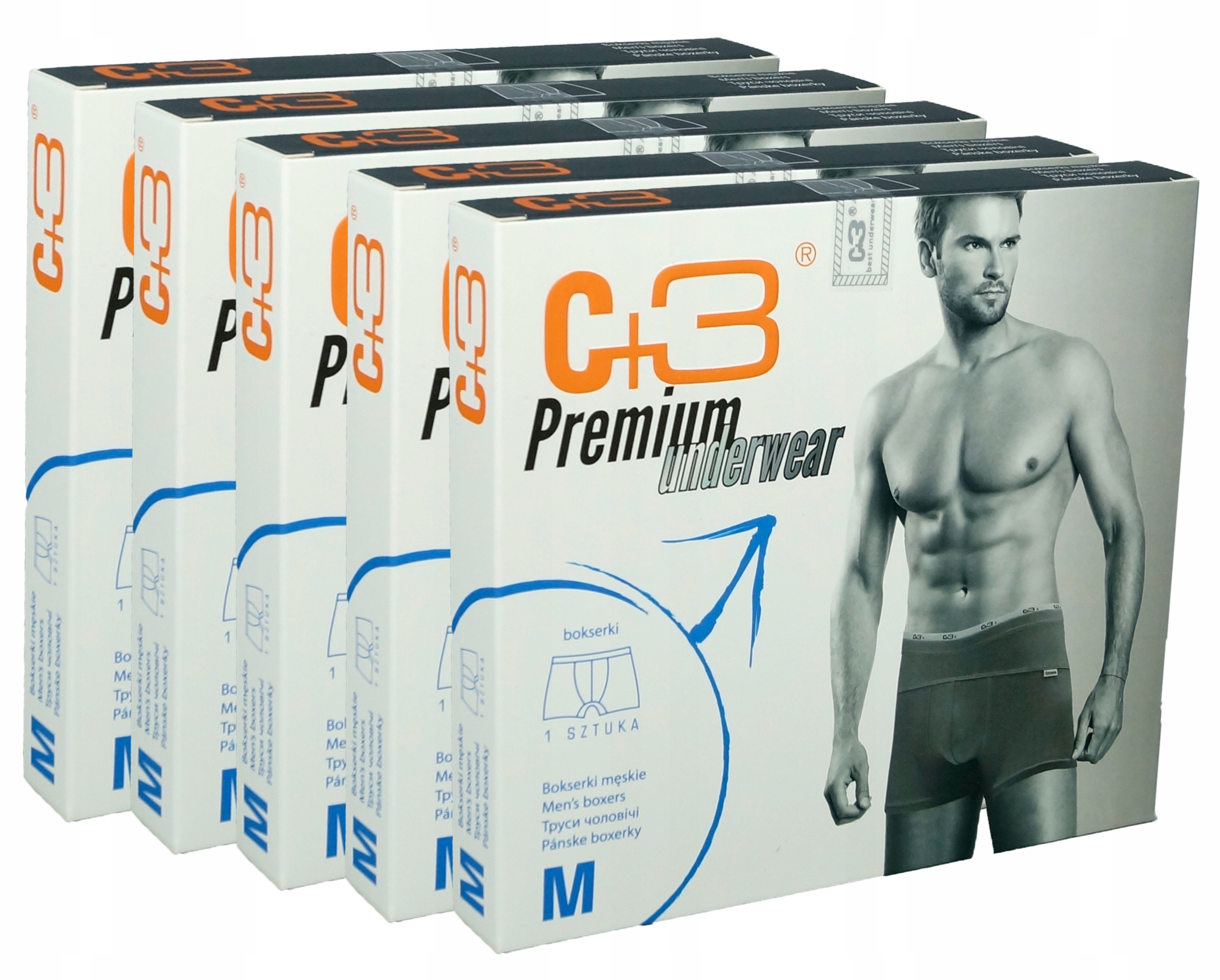 

Bokserki Męskie C+3 bawełna Dużo Wzorów 5szt rXL