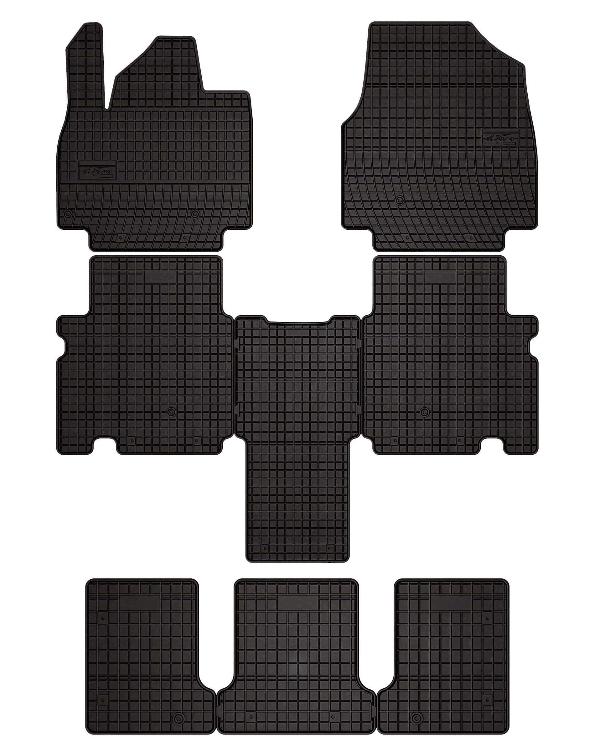 Gumové rohože Kia EV9 7 pre osoby 2023 čierna