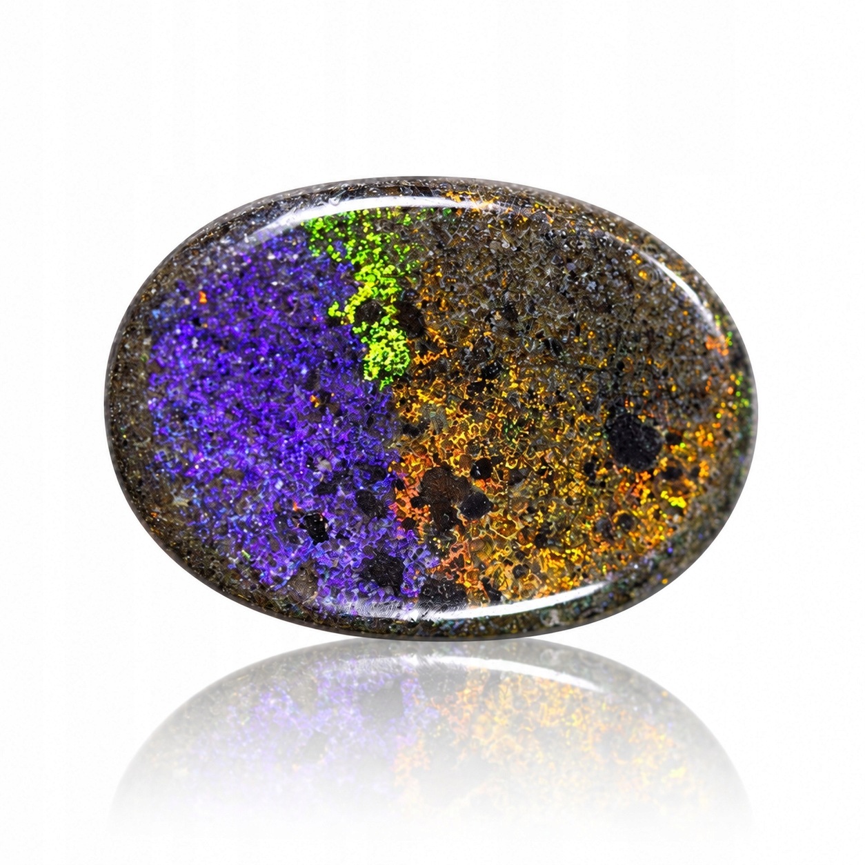 Přírodní opál Andamooka 10.37 ct Kabošon Austrálie certifikát Wbd