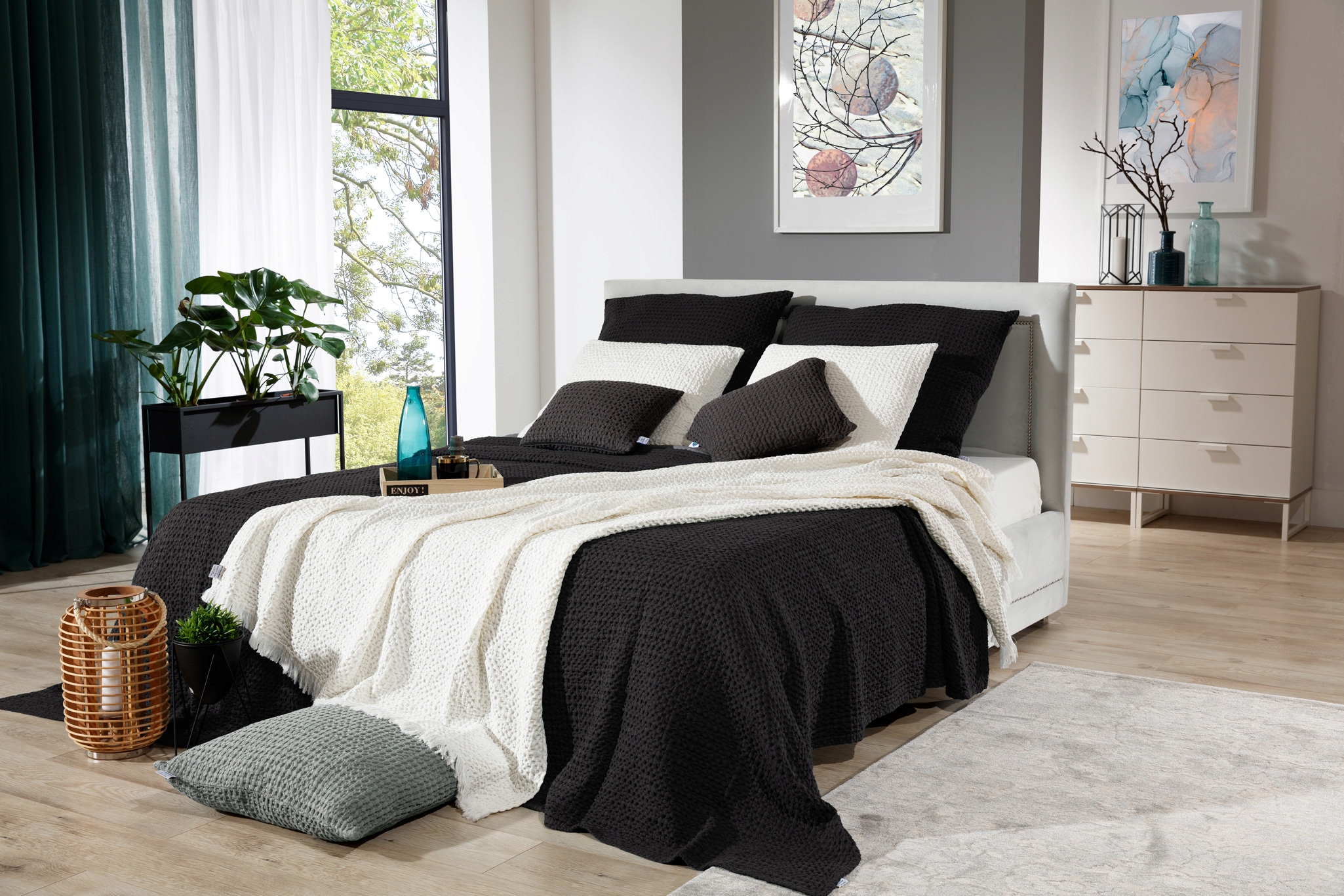 Přikrývka Na Postel 200x240 Favo Antracit E28933