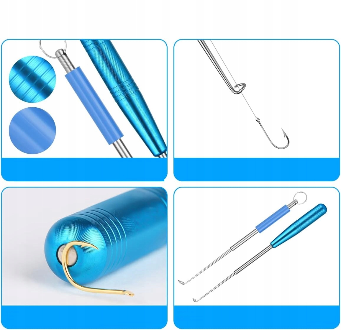 ZESTAW WĘDKARSKI NARZĘDZIE WYPYCHACZ DO WYCIĄGANIA HACZYKÓW Z RYB +PUDEŁKO Marka inna