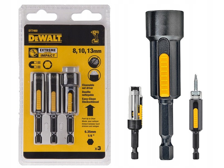 

DeWalt DT7460 nasadki udarowe 8/10/13mm kpl 3szt