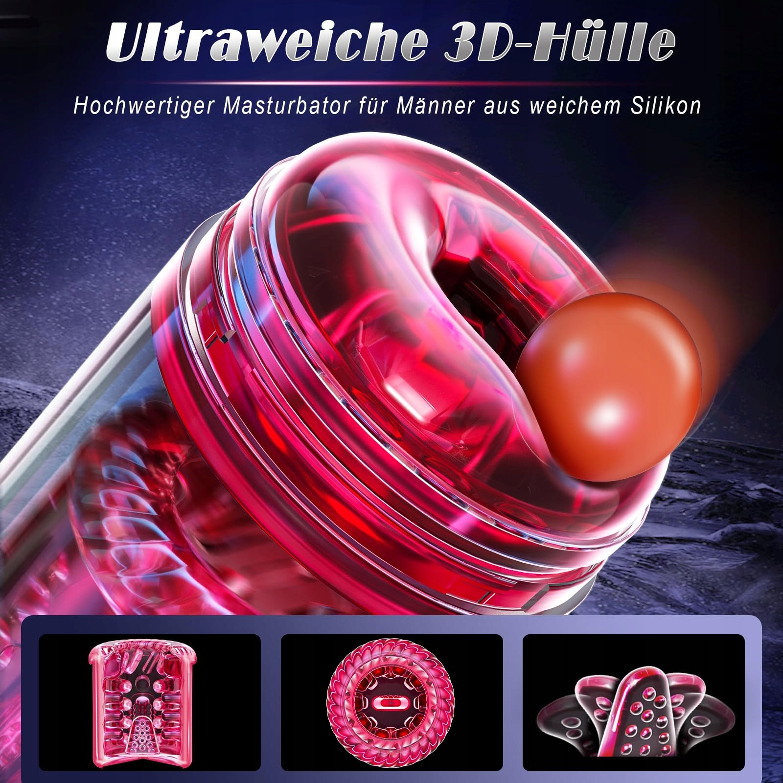 AUTOMATISCHER MASTURBATOR DLA MĘŻCZYZN Z ROTACJĄ WIBRACJĄ I SANIEM — miniatura 8