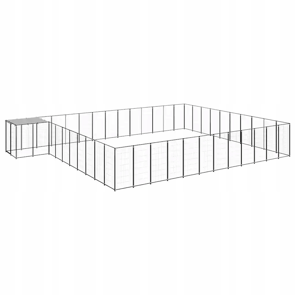 Psí kotec černý 37,51 m² ocel