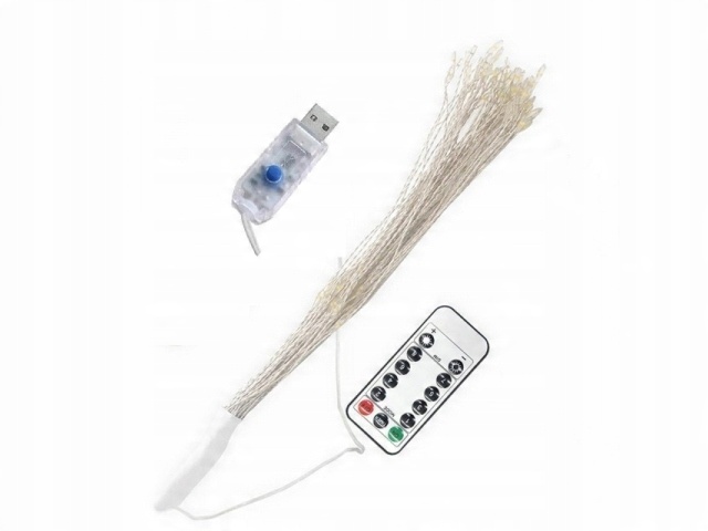 

Lampki drucik Fajerwerki 100 Led Ciepły Biały