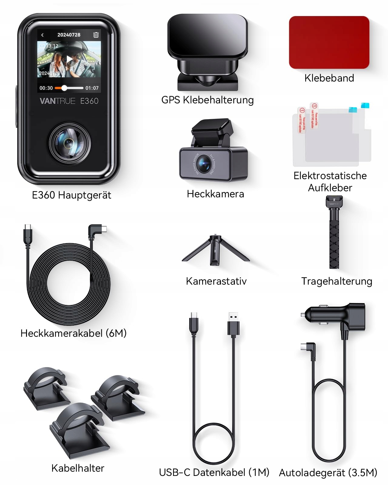 VANTRUE E360 ACE Kamera Samochodowa 360° 5.2K HDR Nocna z Aplikacją — miniatura 9