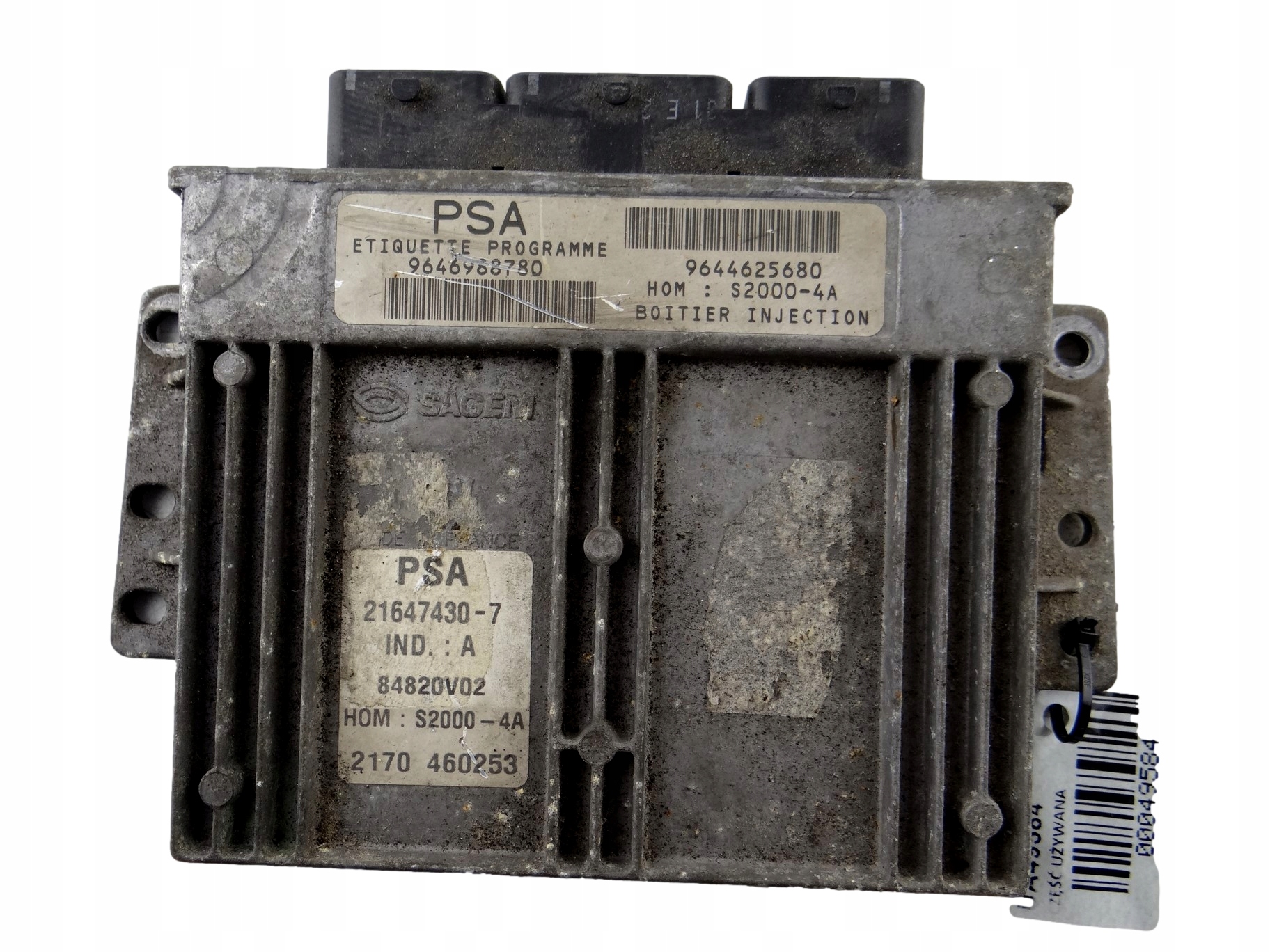 control unit of the engine PEUGEOT 206 9646988780