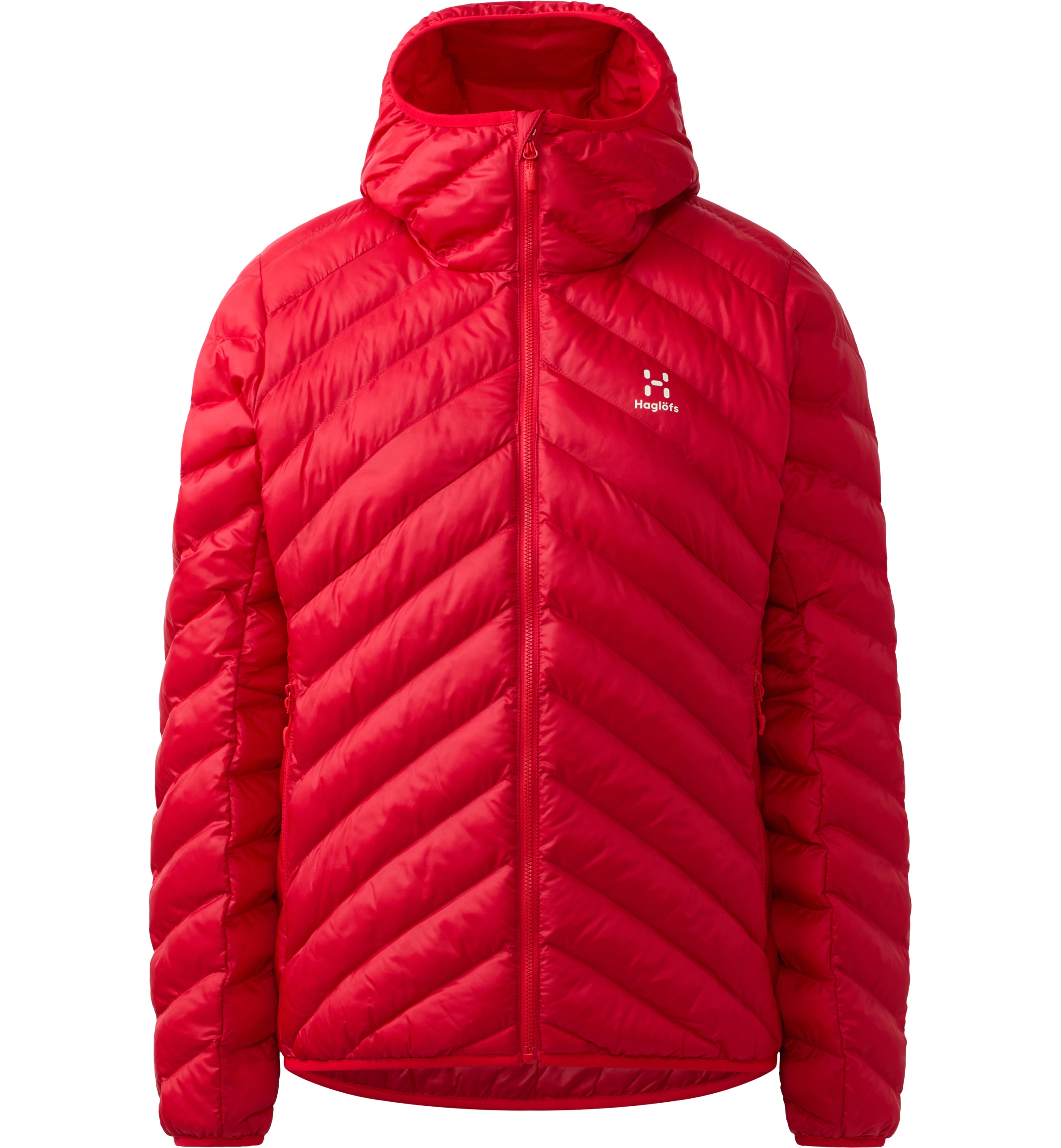 W Bunda Haglöfs Sarna Mimic hood dámská barva: červená, velikost: Xs