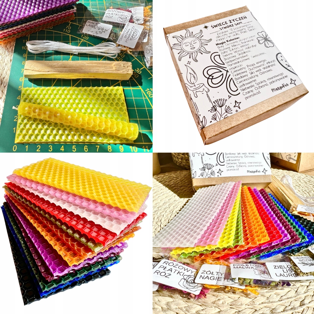 ZESTAW STWÓRZ SAM ŚWIECE ŻYCZEŃ ŚWIECE RYTUALNE 10X1CM Z WOSKU 12 SZT Marka inna