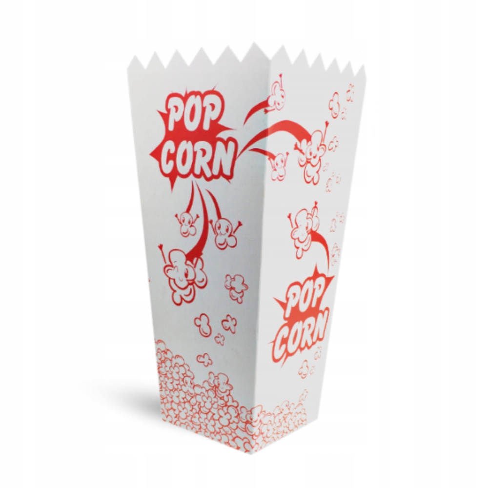 Pudełko Kartonik na Popcorn 7x22x10,5 cm 1,7L 100 sztuk Pojemnik