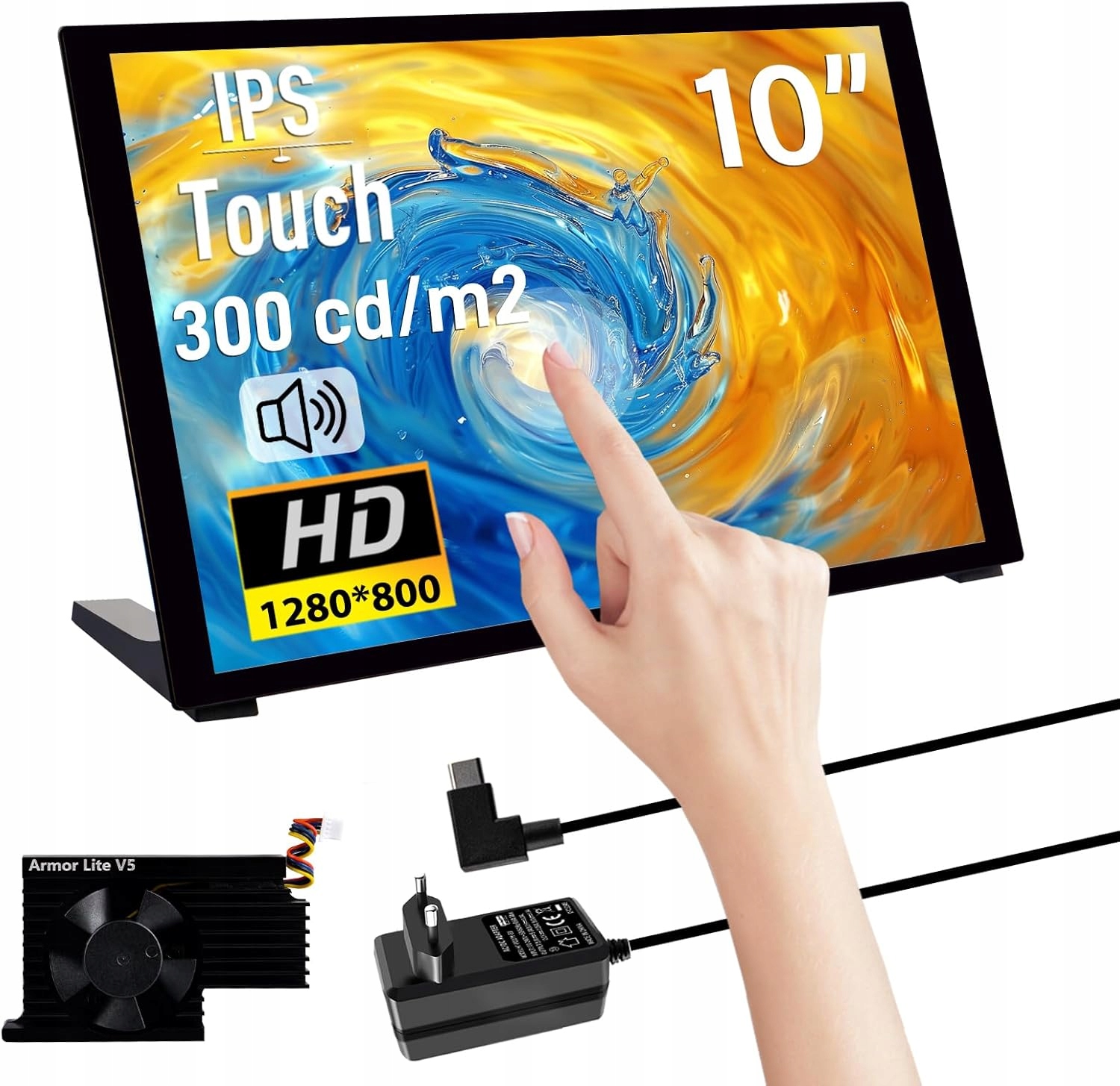 GeeekPi 10,1-calowy pojemnościowy ekran dotykowy do Raspberry Pi 5 1280X800