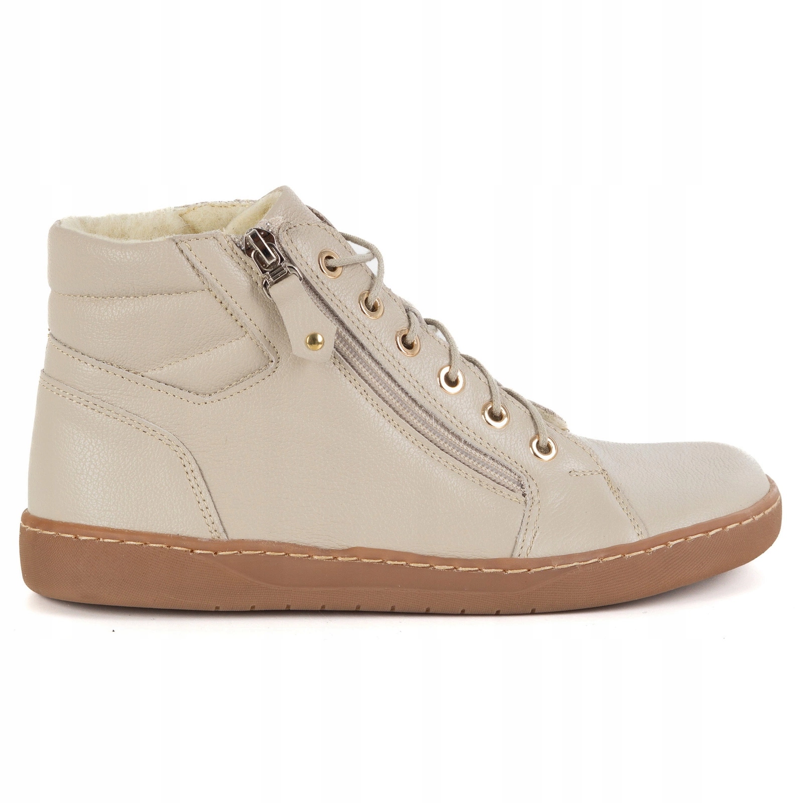 Dámské barefootové boty kožené široké přední 1293 béžové 36