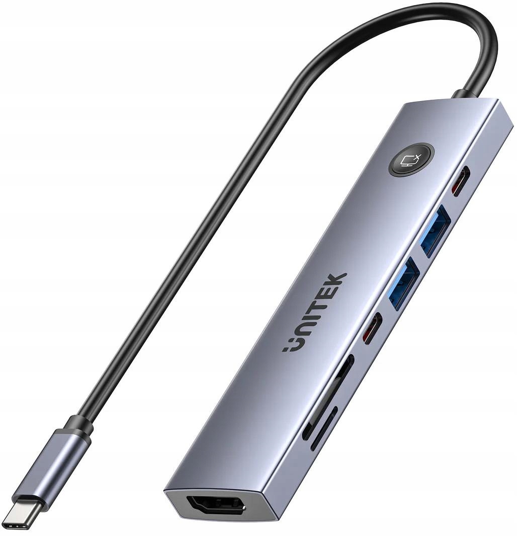 Unitek Usb-c hub 7v1 4K@60Hz, Pd 100W