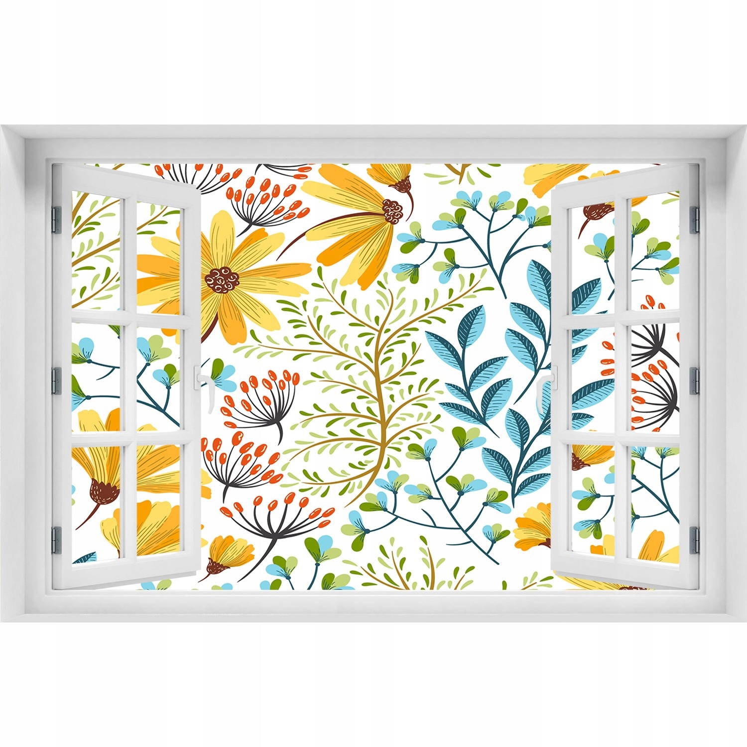 

Naklejka 3D Okno na ścianę Wiosenne kwiaty 90x60