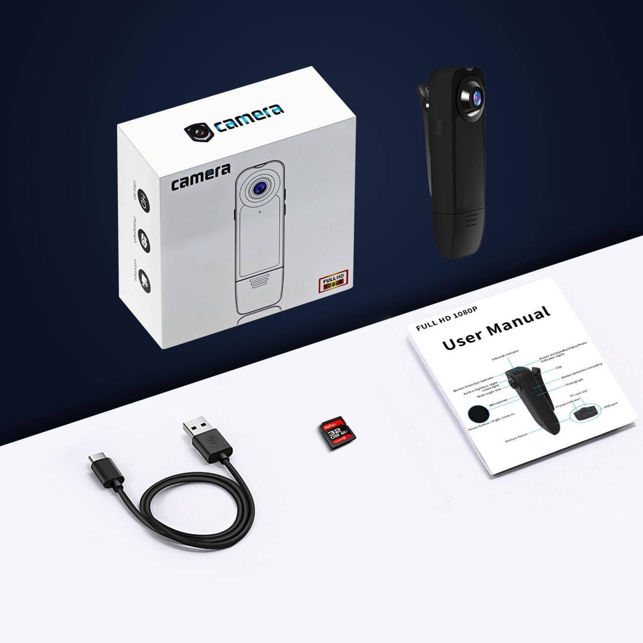 BAOBYLON Mini Kamera HD 1080P 32GB Nagrywanie Audio Wideo Nocna Wizja — miniatura 8