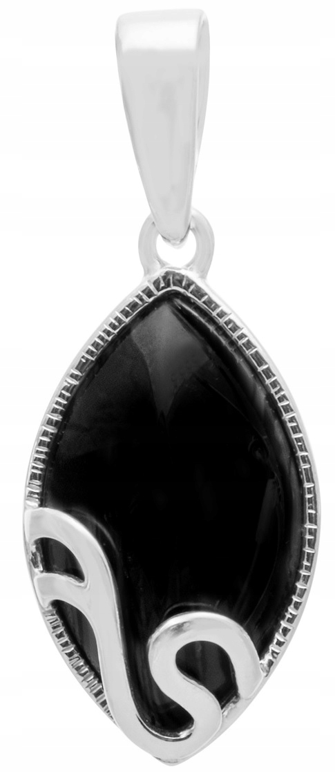 Velký Stříbrný Přívěsek Onyx 50 MM