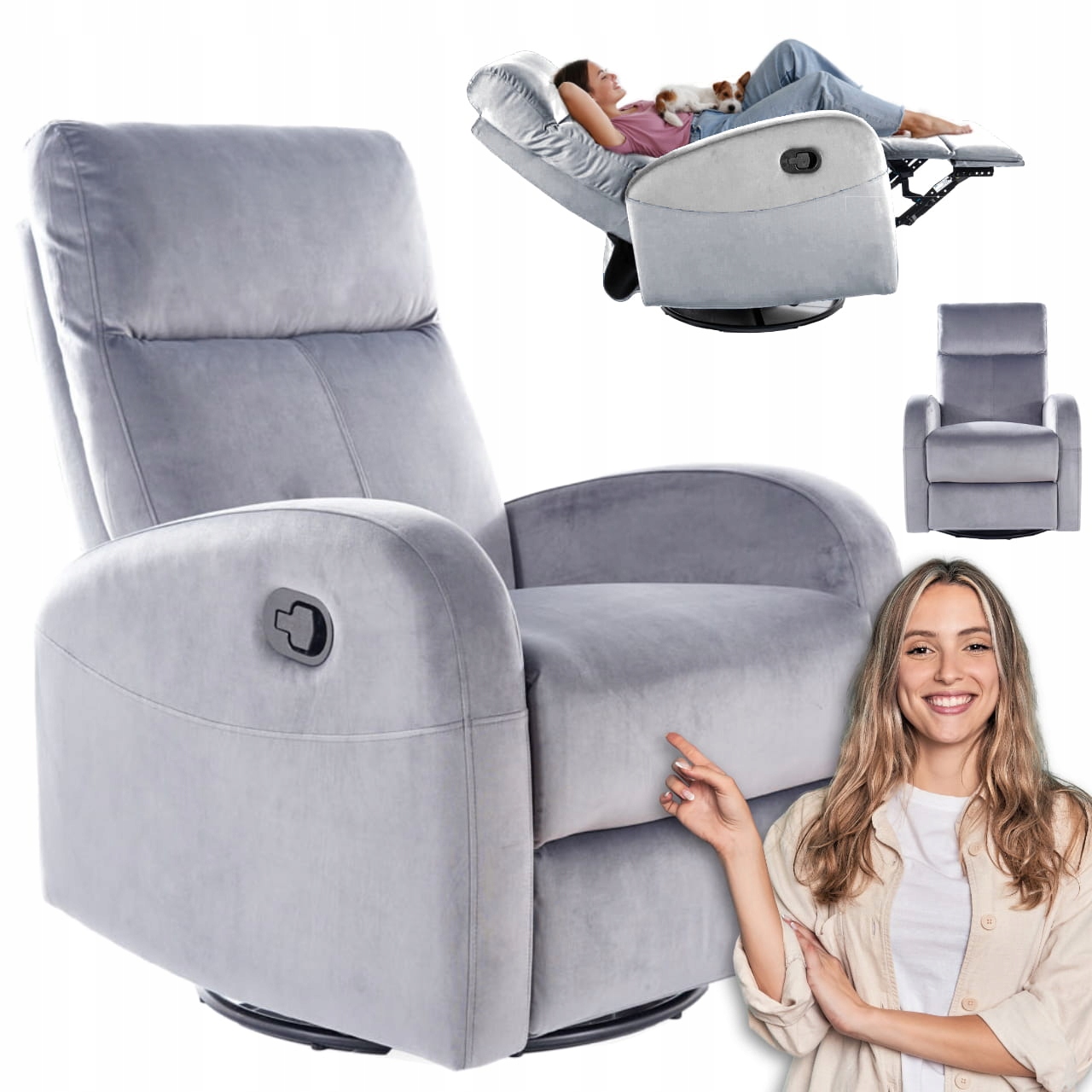 Кресло-качалка Signal серый