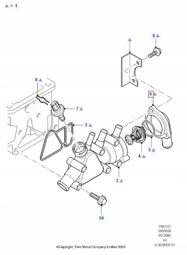 KRÓCIEC TERMOSTATU FORD FFIESTA FOCUS 99- 1,3 1,6 Numer katalogowy części 1089792
