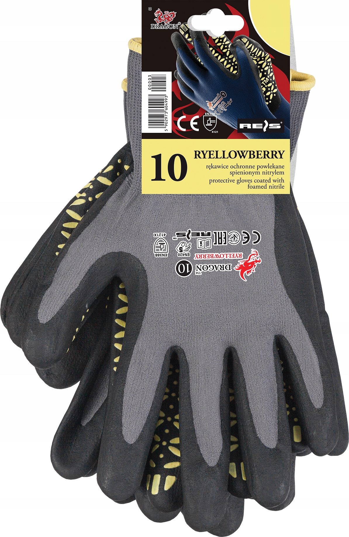 

Rękawice powlekane nitrylem Yellowberry-s r. 9 L