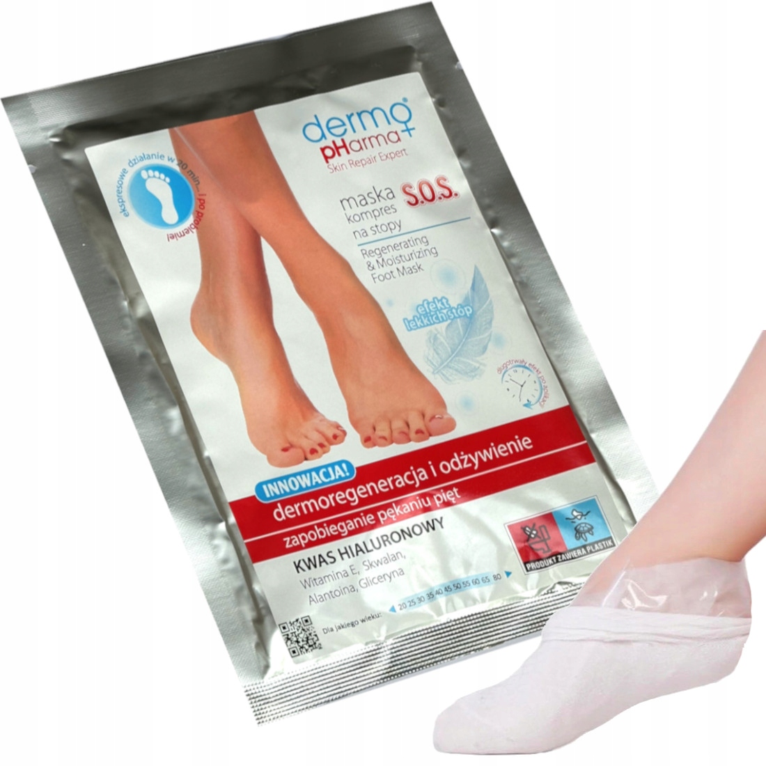 DERMO PHARMA MASKA DO STÓP SKARPETY KOMPRES SOS ZAPOBIEGA PĘKANIU PIĘT