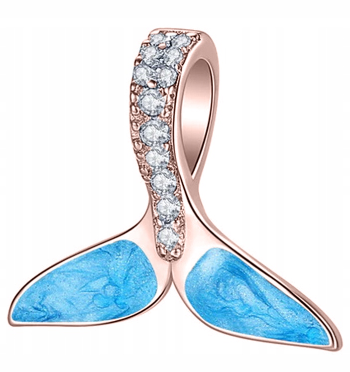 Přívěsek Mořská panna ploutev růžové zlato stříbro