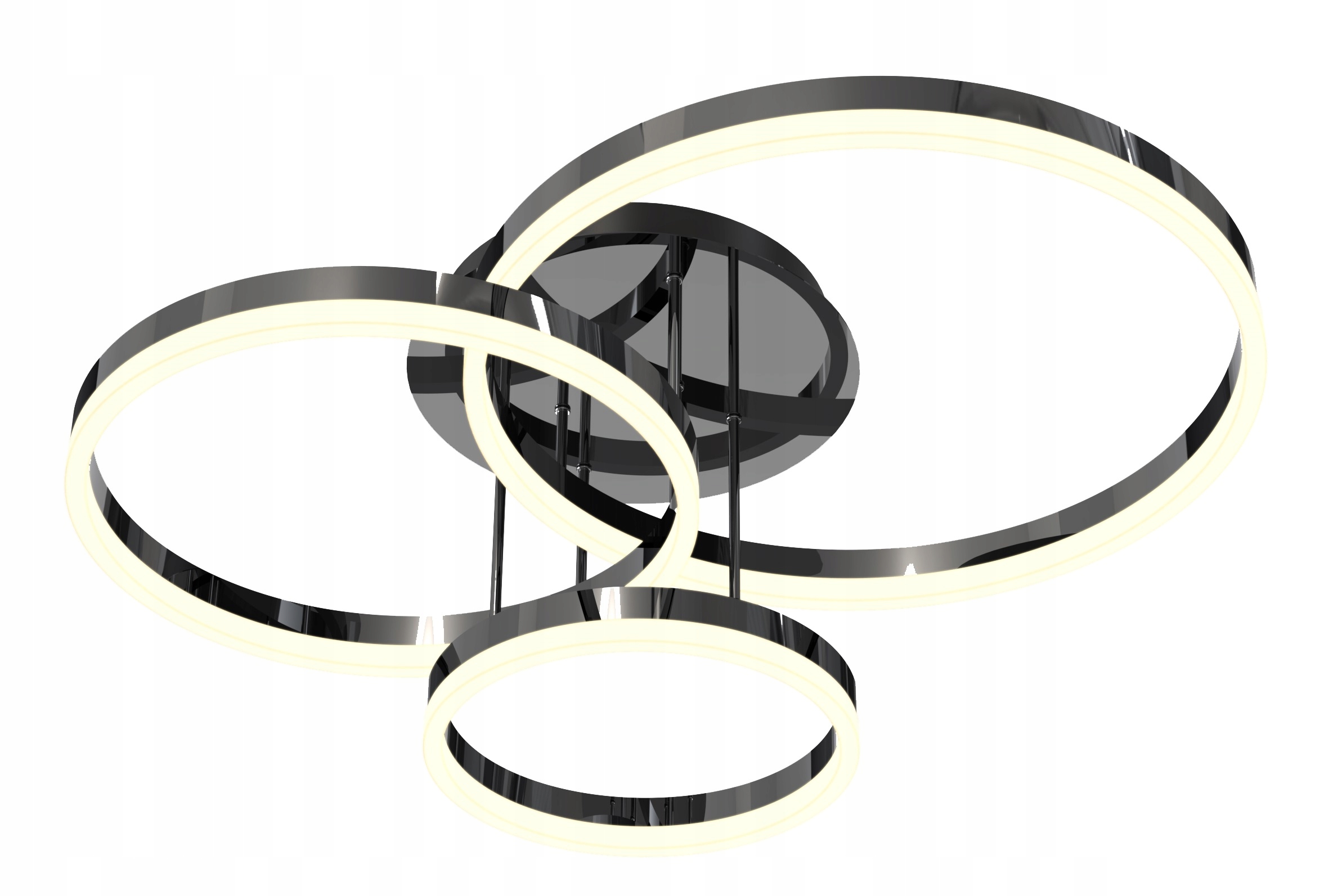 Led stropná lampa Malta čierne kruhy Teplá Barva, moderná, štýlová